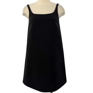 Prada Square Neck Mini Dress Dark Gray Virgin Wool Size 36 (US 0 / XS)